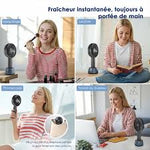 Charger l'image dans la galerie, Ventilateur Portable Rechargeable USB - 3 Vitesses avec Base
