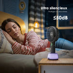 Charger l'image dans la galerie, Ventilateur Portable Rechargeable USB - 3 Vitesses avec Base