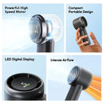 Charger l'image dans la galerie, Ventilateur Portable Sans Pale Rechargeable - Affichage Digital 5 Vitesses