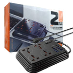 Charger l'image dans la galerie, Multiprise MOXOM 2 Mètres 3.4A - 4 Prises + 6 Ports USB Auto-ID
