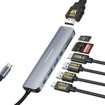 Charger l'image dans la galerie, Hub USB-C 7-en-1 Multifonction - Adaptateur USB3.0 HDMI SD/TF
